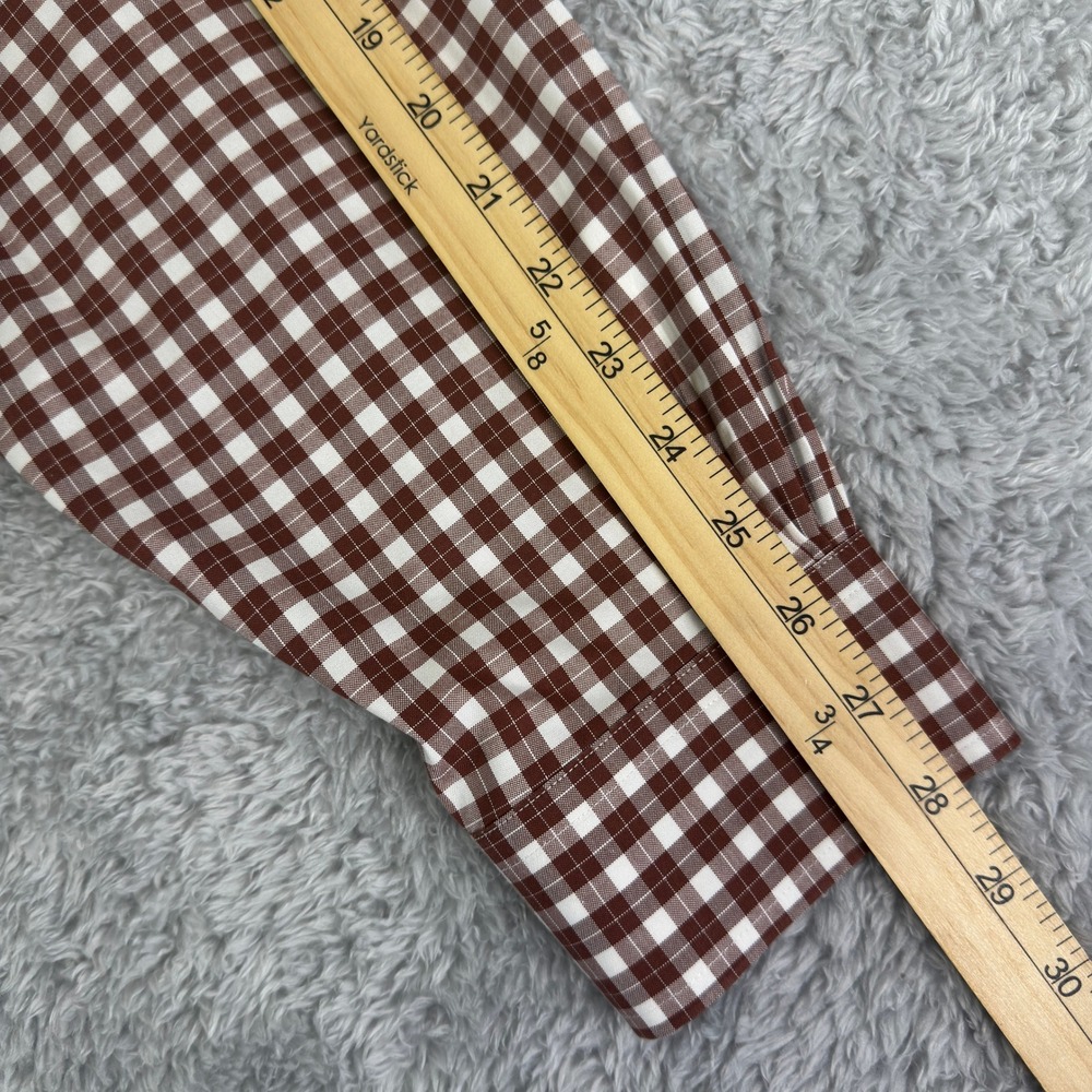 Brooks Brothers Mens 1XLT Brown Gingham Supima Cotton Non-Iron Stretch Shirt - Picture 9 of 9
